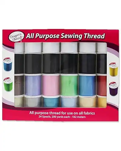 Allary 4857-GB Designers Choice All Purpose Polyester Sewing Thread Spools 200 Yards Each Multicolored in Box Multipack Bundles (Set of 24 Spools)