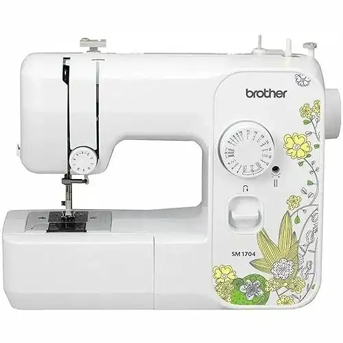 Brother SM1704 Sewing Machine, 7.6" x 17.25" x 13.8", White
