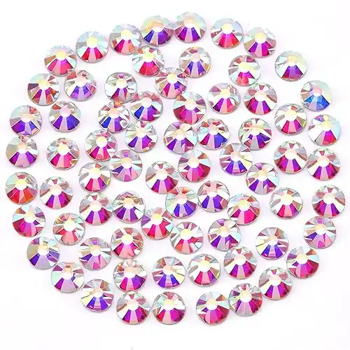 Novani Rhinestones 1440pcs SS20 Glass Rhinestones Crystal Flatback Gemstones for Crafts Nails Makeup Bags and Shoes Decoration SS20, Crystal AB