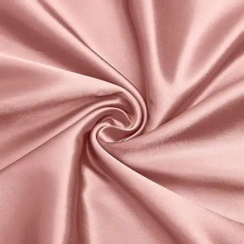 VACVELT Satin Fabric by The Yard, 60 Inch Wide Rose Gold Satin Fabric Shiny & Soft Cloth Fabric, Silky Satin Fabric for Bridal Dress, Wedding Decorations, Crafts, Sewing, Draping (2 Yards)