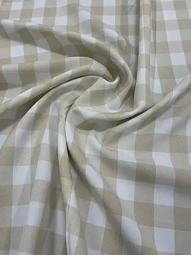 1" Checkered Gingham PolyPoplin Fabric by The Yard - 60 Inch Wide for Sewing, Quilting, Tablecloths, Curtains, Apparel, Crafting, DIY Projects